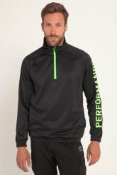 Męska Bluza Odzież fitness jaskrawe akcenty stójka elastyczny pas. Czarna bluzy sportowe męskie JAY-PI, bez wzorów, z dresówki, sportowe, bez kołnierzyka, bez ramiączek. Za 223.99 zł.
