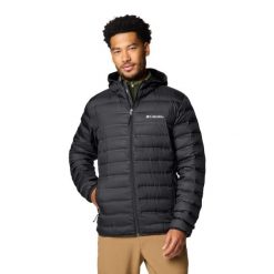 Kurtka puchowa męska Columbia Lake 22 II Down Hooded Jacket z kapturem. Czarne kurtki męskie Columbia, m, bez wzorów, z puchu, sportowe, z kapturem. Za 564.99 zł.