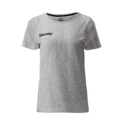 Koszulka damska Spalding Essential. Szare t-shirty damskie Spalding, xl, bez wzorów, z bawełny, bez kołnierzyka. Za 141.35 zł.