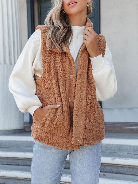 LA Angels Kamizelka pluszowa w kolorze jasnobrązowym rozmiar: S. Brązowe kamizelki damskie LA Angels, s. Za 174.43 zł.