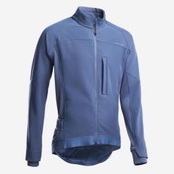 Kurtka zimowa rowerowa MTB Rockrider. Niebieskie kurtki męskie ROCKRIDER, na zimę, s, bez wzorów, z materiału, rowerowe. Za 229.99 zł.