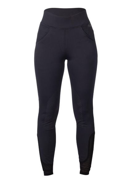 Damskie legginsy jeździeckie o średniej przyczepności HKM Tammy. Czarne legginsy damskie HKM, bez wzorów, z materiału. Za 254.00 zł.