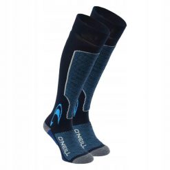 Skarpety narciarskie O'neill 201061007. Niebieskie skarpetki damskie O'neill, bez wzorów, z wełny. W wyprzedaży za 59.99 zł.