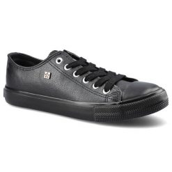 Czarne Trampki Big Star Damskie Modne Obuwie. Czarne trampki i tenisówki damskie Big Star, bez wzorów, z gumy. Za 109.00 zł.