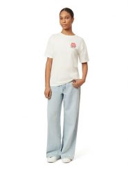Scotch & Soda Koszulka w kolorze kremowym rozmiar: M. Brązowe bluzki damskie Scotch & Soda, m, bez wzorów, z bawełny, bez kołnierzyka, bez ramiączek. Za 100.75 zł.