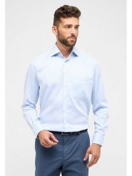 Eterna Koszula - Comfort fit - w kolorze błękitnym rozmiar: 48. Niebieskie koszule męskie Eterna, bez wzorów, z bawełny, bez kołnierzyka, bez ramiączek. Za 100.99 zł.