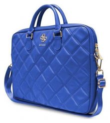Torba Guess Quilted 4G Computer Bag 15'' - 16'' niebieski. Niebieskie torby na laptopa damskie Guess, z aplikacjami, ze skóry ekologicznej, pikowane. Za 269.00 zł.