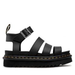 Sandały Dr. Martens. Czarne sandały damskie Dr. Martens, bez wzorów, bez obcasa, na płaskiej podeszwie. Za 499.99 zł.