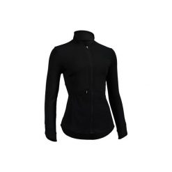 Bluza na zamek fitness kardio 500 damska. Czarne bluzy bez kaptura damskie DOMYOS, bez wzorów, z elastanu, bez ramiączek, bez kaptura. Za 59.99 zł.