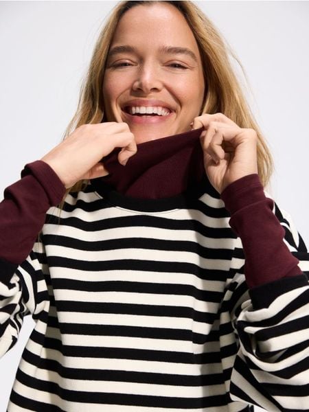 Bawełniana bluza w paski - wielobarwny. Bluzy bez kaptura damskie Reserved, l, z bawełny. Za 99.99 zł.