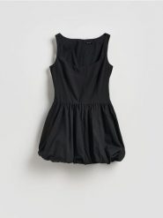 Sukienka bombka - czarny. Czarne sukienki damskie Reserved, l, bez wzorów, z bawełny, bez kołnierzyka, bez ramiączek, bombki. Za 139.99 zł.