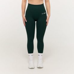 Legginsy damskie fitness bezszwowe GymBabe Forest. Zielone legginsy damskie GYMBEAM, s, bez wzorów, z elastanu. Za 131.90 zł.