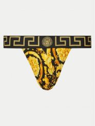 Versace Slipy Jock Strap 1001382 1A11188 Czarny. Czarne slipki męskie Versace, bez wzorów, z bawełny. Za 299.99 zł.