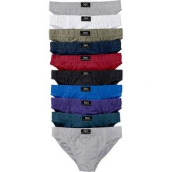 Slipy (10 par). Czarne slipki męskie bonprix, bez wzorów. Za 117.99 zł.