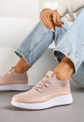 Różowe Buty Sportowe Sneakersy z Siateczkową Cholewką Helazia. Czerwone buty sportowe na co dzień damskie Renee, bez wzorów, z jeansu. Za 69.99 zł.