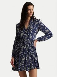 Polo Ralph Lauren Sukienka codzienna 211972064001 Granatowy Regular Fit. Niebieskie sukienki damskie Polo Ralph Lauren, na co dzień, bez wzorów, z wiskozy, bez kołnierzyka, bez ramiączek, proste. Za 1,019.00 zł.