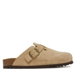 Klapki Scholl. Brązowe klapki damskie Scholl, bez wzorów, bez obcasa. Za 309.99 zł.