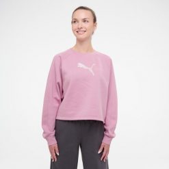 Bluza damska Puma Gym & Pilates crop. Czerwone bluzy bez kaptura damskie Puma, s, z bawełny. Za 169.99 zł.