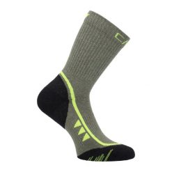 Skarpety trekkingowe średnie CMP Supersoft 50. Zielone skarpetki męskie CMP, bez wzorów, z bawełny. Za 59.99 zł.