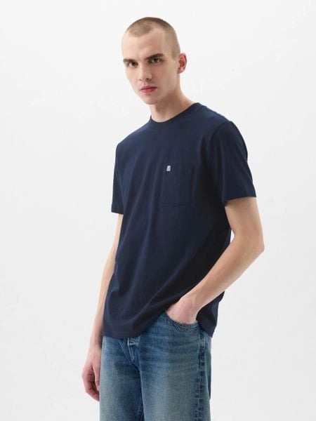 T-SHIRT MĘSKI GAP KOSZULKA BAWEŁNIANA NA CO DZIEŃ 857901-02-XL. Niebieskie t-shirty męskie GAP, m, bez wzorów, z bawełny, bez kołnierzyka. Za 119.00 zł.