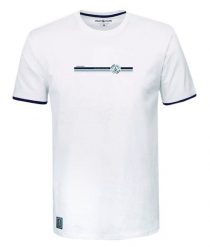 Koszulka Męska (T-Shirt) - PAKO JEANS - Biała, Nadruk. Białe t-shirty męskie Pako Jeans, m, bez wzorów, z bawełny, bez kołnierzyka. Za 69.00 zł.