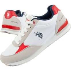 Buty sportowe U.S. Polo ASSN. UP21M48062-WHI-RED01 białe. Białe buty sportowe na co dzień męskie z gumy, bez zapięcia. Za 242.91 zł.