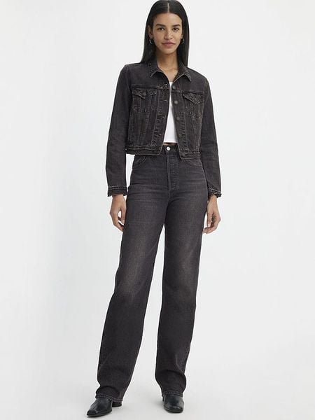 Levi's Dżinsy "Ribcage" - Regular fit - w kolorze antracytowym rozmiar: W25/L32. Czarne jeansy damskie Levi's, z podwyższonym stanem. Za 224.95 zł.