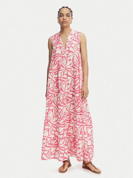 LOLA CASADEMUNT Sukienka letnia LS2616141 Różowy jasny Relaxed Fit. Czerwone sukienki damskie lola casademunt, na lato, xs, bez wzorów, z bawełny, bez kołnierzyka, bez ramiączek. Za 712.99 zł.