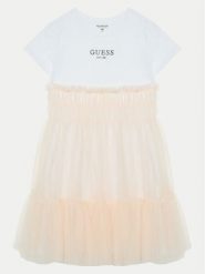 Guess Sukienka codzienna J5RK18 K6YW0 Różowy Regular Fit. Czerwone sukienki dziewczęce Guess, z aplikacjami, z bawełny, bez ramiączek. Za 159.99 zł.