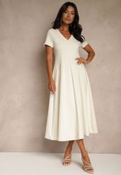 Jasnobeżowa Casualowa Sukienka z Bawełną Zeredira. Brązowe sukienki damskie Renee, na co dzień, m, bez wzorów, z bawełny, eleganckie, bez kołnierzyka, bez ramiączek, maxi. Za 189.99 zł.