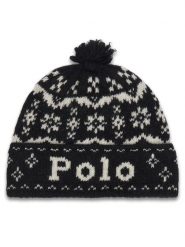 Polo Ralph Lauren Czapka 455P23851001 Czarny. Czarne czapki zimowe damskie Polo Ralph Lauren, z wełny. Za 549.99 zł.