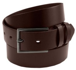Klasyczny, Skórzany Pasek Męski - Victorio - Orzechowy (Brązowy). Brązowe paski męskie Victorio, bez wzorów, ze skóry, klasyczne. Za 119.00 zł.