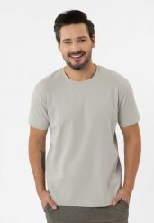 T-shirt ze strukturą, Comfort Fit, TM-KELOS. Szare t-shirty męskie Volcano, l, bez wzorów, z dzianiny, bez kołnierzyka. Za 89.99 zł.