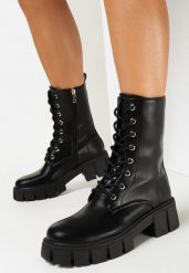 Czarne Botki Workery na Grubej Podeszwie Umaim. Czarne botki damskie Born2be, bez obcasa, na płaskiej podeszwie, bez zapięcia. Za 169.99 zł.