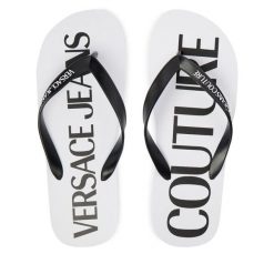 Japonki Versace Jeans Couture. Białe klapki i japonki męskie Versace Jeans Couture, z jeansu. Za 249.99 zł.