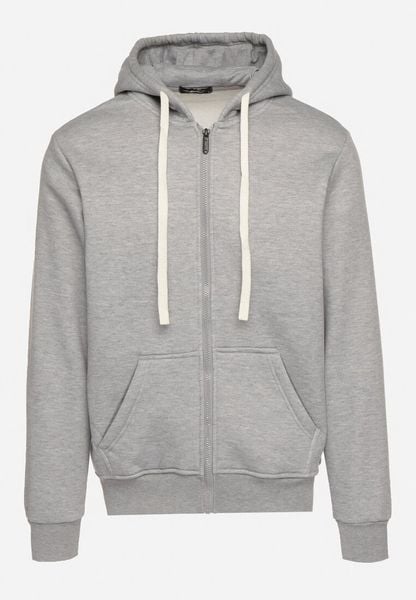 Szara Rozpinana Bluza z Kapturem z Bawełną Ozdobiona Sznurkami Nerrise. Szare bluzy z kapturem męskie Born2be, l, z bawełny. Za 79.99 zł.