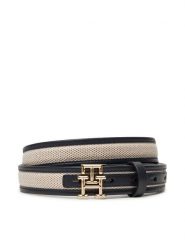 Tommy Hilfiger Pasek Damski Th Logo 2.5 Canvas AW0AW17249 Granatowy. Niebieskie paski damskie Tommy Hilfiger, bez wzorów, z materiału. Za 269.99 zł.