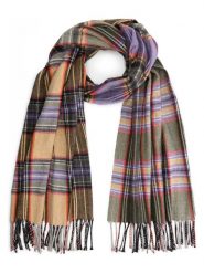 TRAVELIN' Szal w kolorze beżowo-fioletowo-oliwkowym rozmiar: onesize. Brązowe szaliki i kominy damskie Travelin', bez wzorów, z materiału. Za 121.99 zł.