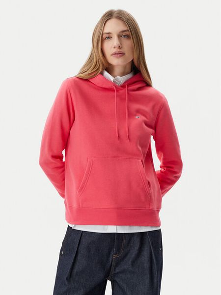 Tommy Jeans Bluza Flag DW0DW19958 Różowy Regular Fit. Czerwone bluzy bez kaptura damskie Tommy Jeans, l, z bawełny. Za 329.99 zł.