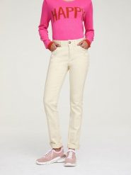 Heine Dżinsy - Slim fit - w kolorze kremowym rozmiar: W20. Brązowe jeansy damskie Heine, z podwyższonym stanem. Za 90.45 zł.