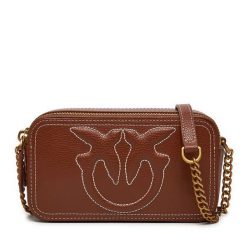 Torebka PINKO. Brązowe listonoszki damskie Pinko, bez wzorów, bez dodatków. Za 769.99 zł.