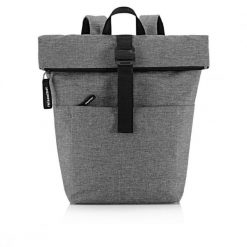 Plecak rolltop backpack, twist silver. Szare plecaki męskie Reisenthel, z aplikacjami, z materiału. Za 418.00 zł.