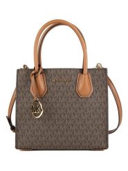 Michael Kors Skórzana torebka w kolorze ciemnobrązowo-karmelowym - 22 x 19 x 10 cm rozmiar: onesize. Brązowe torebki klasyczne damskie Michael Kors, bez wzorów, z materiału, bez dodatków. Za 900.49 zł.