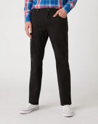 MĘSKIE SPODNIE JEANSOWE WRANGLER TEXAS BLACK W121W3100 112126228. Czarne spodnie materiałowe męskie Wrangler, bez wzorów, z jeansu. Za 209.99 zł.