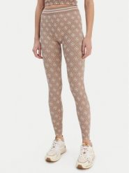 Guess Legginsy V5BB13 K2000 Brązowy Slim Fit. Brązowe legginsy damskie Guess, l, z aplikacjami, z syntetyku. Za 199.99 zł.