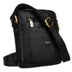 Listonoszka męska Peterson PTN 2505840-NSH czarna. Czarne saszetki męskie Peterson, ze skóry. Za 184.99 zł.