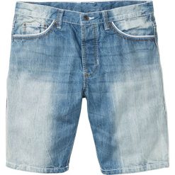 Bermudy dżinsowe Regular Fit bonprix niebieski "bleached used". Niebieskie szorty męskie bonprix, bez wzorów, z jeansu. Za 74.99 zł.