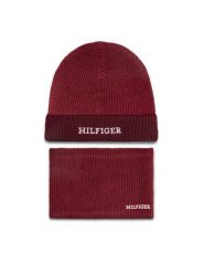 Tommy Hilfiger Komplet czapka i komin AU0AU01938 Czerwony. Czerwone szaliki dziecięce Tommy Hilfiger, z materiału, bez ramiączek. Za 309.99 zł.