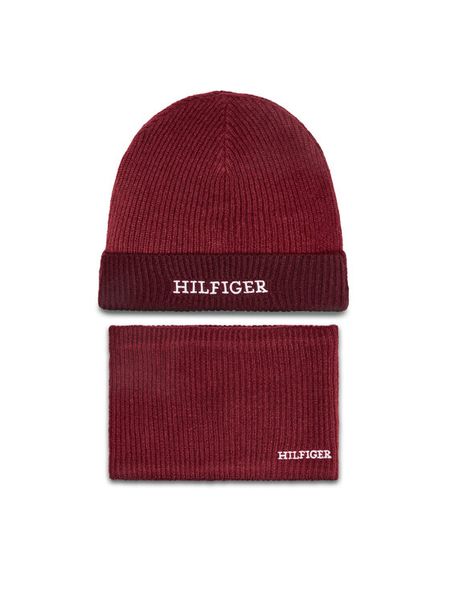 Tommy Hilfiger Komplet czapka i komin AU0AU01938 Czerwony. Czerwone szaliki dziecięce Tommy Hilfiger, bez ramiączek. Za 179.99 zł.