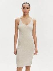 ONLY Sukienka letnia Lina 15286410 Beżowy Slim Fit. Brązowe sukienki damskie Only, na lato, l, bez wzorów, z syntetyku, bez kołnierzyka, bez ramiączek. Za 99.99 zł.